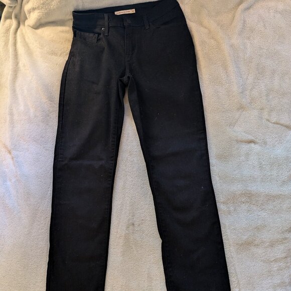LEVIS WOMEN'S BLACK PANTS Size 4 Classic Mid Rise Skinny Jeans Levi Levi's - Picture 1 of 7